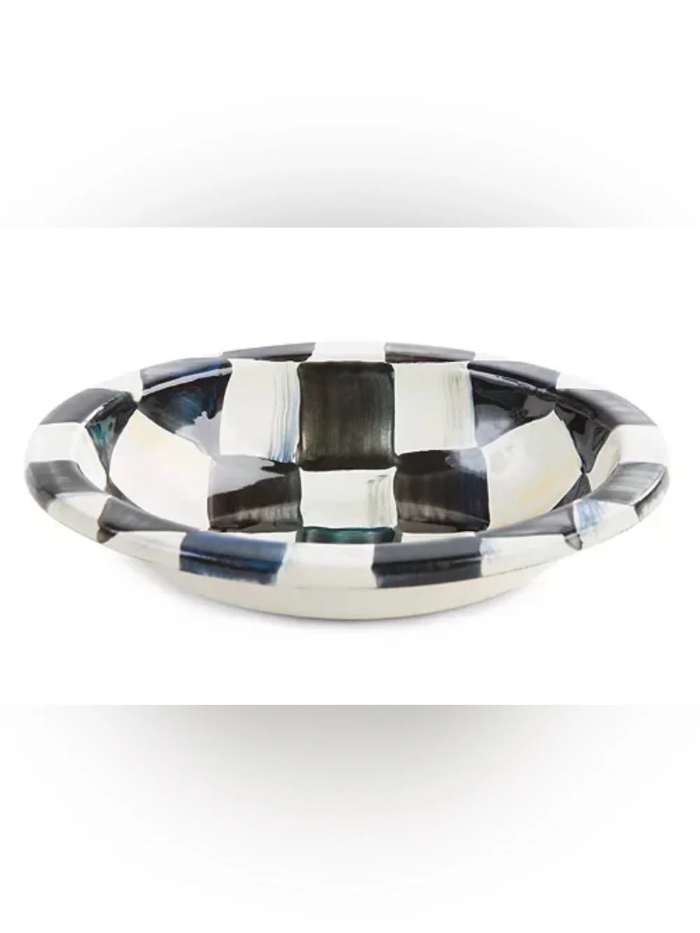 MacKenzie - Childs Enamel Courtly Check  Soap Dish